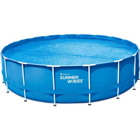Summer Waves – Bâche à bulles pour piscine ronde 5,49 m – PVC traité anti-UV – Effet ventouse pour conservation chaleur – Facile à installer