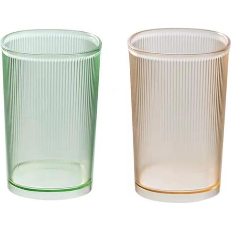 2 Pack Unbreakable Glasses, Bathroom Tumblers, Plastic Toothbrush Holder, Bathroom Tumblers, Makeup Brush Holder, Reusable Drinking Glasses Set of 2.
