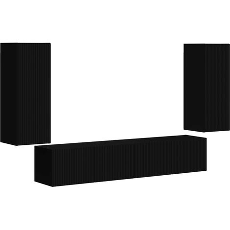 Maison Exclusive - TV-Wandregal-Set Wandmontiert 4 pcs Schwarz Ho