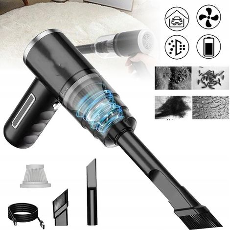 ASPIRADORA DE MANO INALÁMBRICA DE 120 W PARA COCHE, ALFOMBRAS Y HOGAR