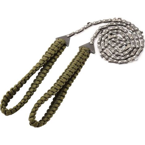 Scie à Main à Chaîne, Tronçonneuse Manuelle Portable , Scie de Poche de Survie pour Camping Randonné Jardinage, 11 Dents (1/5)