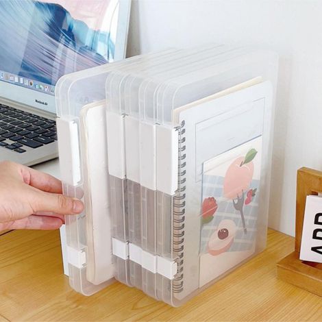 Boîte De Rangement Pour Dossiers - Transparente En PP - 24 X 16.7 X 2 Cm - Pour Documents Et Papier - 1 Pièce (1/5)