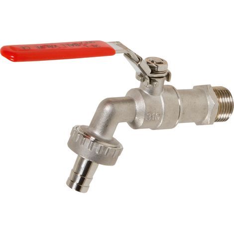 Robinet de puisage en inox cadenassable - Tétine D16, entrée 15x21 et sortie 20x27, résistant à la corrosion, idéal pour atelier, jardin et usage industriel, installation facile. (1/5)