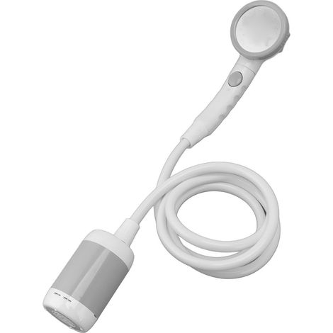 Ensemble de douche portable en ABS, acier inoxydable et PVC, pompe de douche électrique à piles à 3 vitesses pour une utilisation extérieure, gris argenté (1/5)