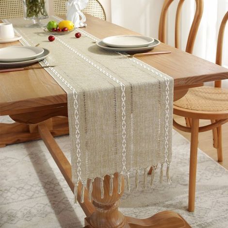 Camino de mesa,ideal para fiestas,festivales y bodas. Disponible en 2 tonos de marrón claro. Medidas: 33 x 160 cm (1/5)