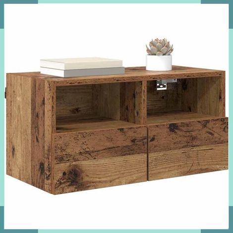 882922 Meuble TV mural Bois Ancien 60 x 30 x 30 cm Bois d'ingénierie (1/5)
