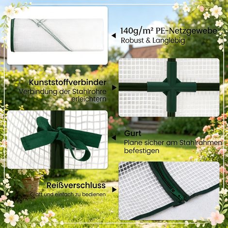 Serre Adossée Portable pour Jardin Extérieur, Abri de Culture Inclinable, Tunnel de Jardin avec Toit en Pente, Kit de Serre Autoportante pour Balcon et Terrasse (1/4)