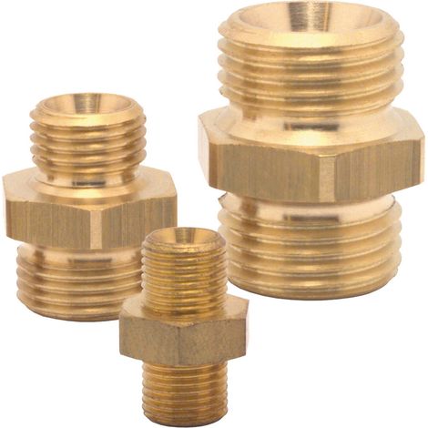 Doppelnippel AG 1/2' x AG 3/4' in italiano si traduce come:  Raccordo doppio AG 1/2' x AG 3/4'
