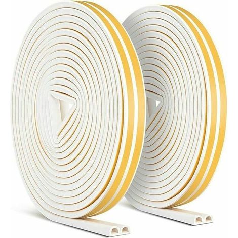 Nastro sigillante autoadesivo - 2 rotoli - 20 metri - 9x6 mm - Isolamento acustico (1/4)