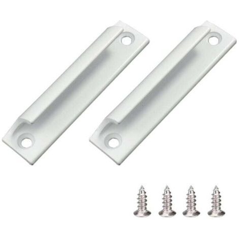Pair Schiebegriff für Terrassentüren, Möbel und Schubladen aus Aluminiumlegierung - 2 Stück mit Schrauben - Weiß - Fensterbeschläge -