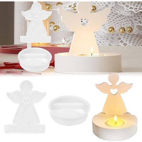 Weihnachts-Engel-Silikonformen, Engel-Silikonformen, Engel mit Sockel, Silikon-Kerzenform, Engel-Silikonform, Engel-Kerzenform für Weihnachten (1/5)