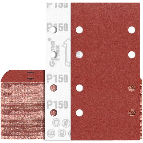 80x Schleifpapier 93x185 mm P150 Klett 8-Loch für Schwingschleifer (1/5)