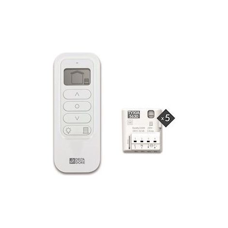 Delta Dore – Pack Tyxia 541 – Centralisation de 5 volets roulants – Télécommande 16 canaux – Portée radio jusqu'à 300m – Compatible moteurs multimarques (1/5)
