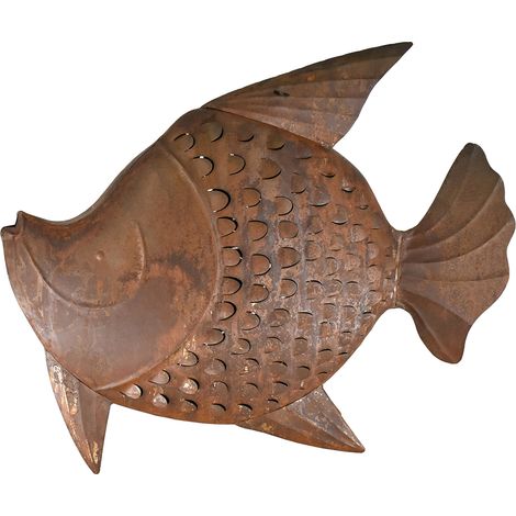 Signes Grimalt Braune Fischfigur 41 x 50 x 15 cm – Seemannsdekoration aus Metall für zu Hause