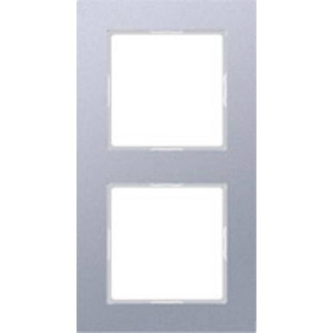 Jung Cadre 2gang, A CREATION, duroplastique laqué, aluminium, montage vertical et horizontal AC 582 AL (1/2)