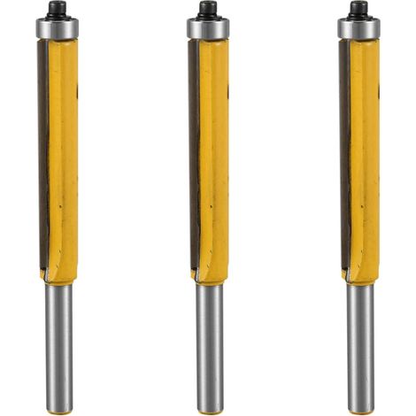 3X 2 Pouce Hauteur Extra Long Flush Trim Routeur Bit 1/4 Pouce x 3/8 Pouce Bois Fraise pour Bois Outil de Bricolage (1/5)