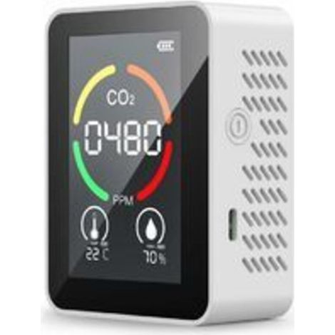 SABIR Détecteur de CO2, moniteur de dioxyde de carbone CO2, écran LED, moniteur de qualité de l'air, température et humidité pour la maison, le bureau, la salle de sport, la voiture (capteur TVOC-noir (1/5)