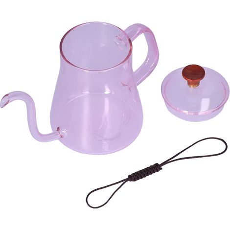 Bouilloire à long bec verseur, grande capacité, résistante à la chaleur, facile à nettoyer, cafetière à longue ouverture, rose (1/5)