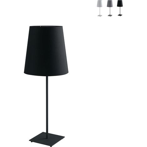 Metall-Tischlampe mit Stoffschirm Elvis - Schwarz (1/2)