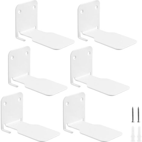 Étagères murales flottantes invisibles avec tubes d'extension et vis, 10,5 x 9 x 6,5 cm, Blanc, Lot de 6 (1/5)