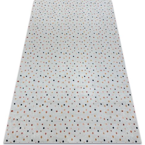 BAMBINO 47890 Waschteppich Punkte für Kinder Anti-Rutsch - weiß / braun white 160x220 cm