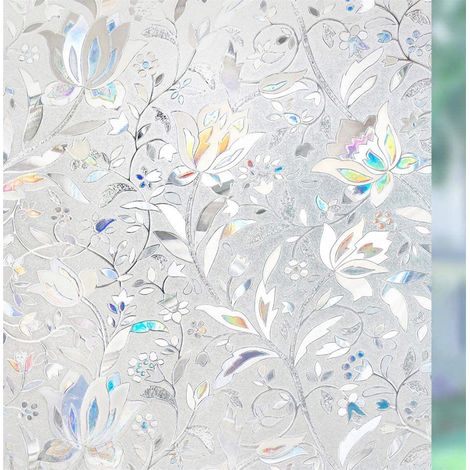 Film électrostatique pour fenêtre – Protége intimité 90% – Anti-UV – Décoratif motif tulipes – 30x200cm (1/5)