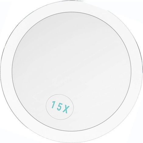 Specchio ingranditore 15X con ventose – Specchio per il trucco portatile, ideale per viaggi, bagno o camera da letto, si fissa saldamente a superfici lisce.
