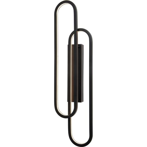 Applique murale led double 35w 2700k noire - lucide - thelma