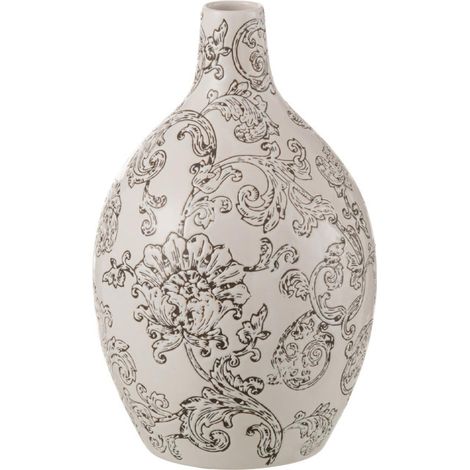 Vase Rond en Porcelaine "Zen" 33cm Noir & Blanc (1/3)