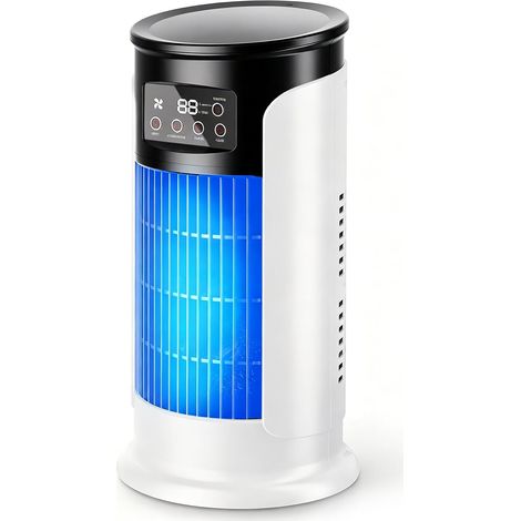 Mini-Klimaanlage, leise, 4-in-1, tragbare Klimaanlage mit 9 Geschwindigkeitsstufen und Timer, 7-farbige Beleuchtung, tragbare Klimaanlage für Schlafzimmer, Büro, Arbeitszimmer, tragbare Klimaanlage oh (1/5)