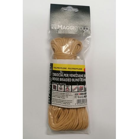 MAGGI - TRECCIA IN POLIPROPILENE PER VENEZIANE BEIGE 3mm X 20mt