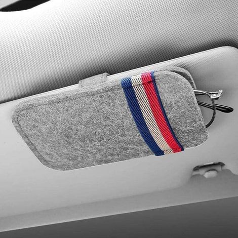 Porte-Lunettes de Voiture,Rangement Voiture,Gadget Voiture,Porte Lunettes pour Visière de Voiture,Clips de Lunettes pour Pare-Soleil de Voiture,étui à Lunettes de Soleil pour Voiture(Gris)