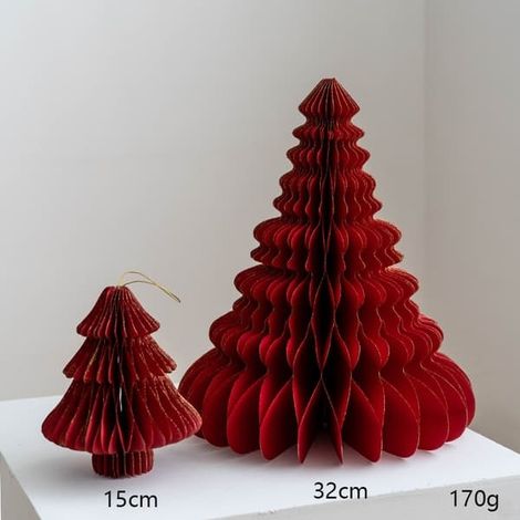 2 décorations de Noël pour bureau, sapin de Noël en origami (1/3)