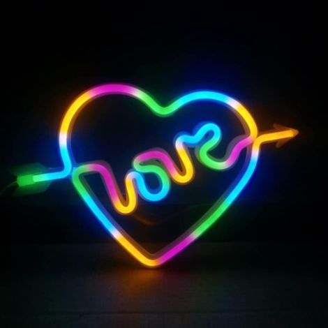 Neon Light - Led Neon Sign - Decorative Night Light For Home Bedroom Christmas Party - Battery Or Usb Powered - 4.5 V - 200 G (1/4)