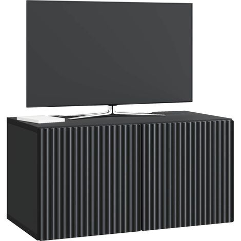 Maison Exclusive - Meuble TV mural Noir 59,5 x 31 x 30 cm Bois d'ingénierie