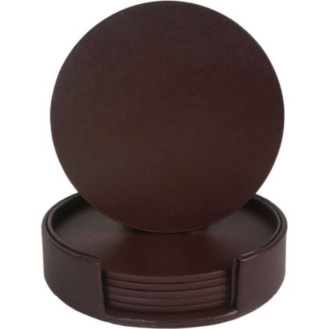 Protège-meuble en cuir pour verres chauds/froids, design sobre, résistant à l’usure quotidienne. (1/5)