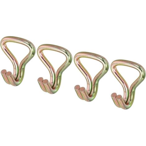 Crochets double J pour sangles d'arrimage de 1,5", lot de 4, capacité de charge de 2 tonnes