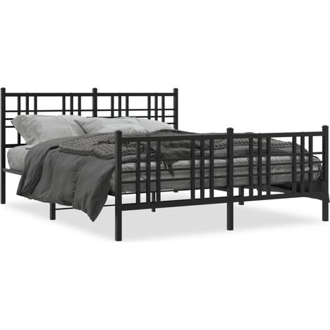 Maison Exclusive - Giroletto con Testiera e Pediera Metallo Nero 150x200 cm (1/5)