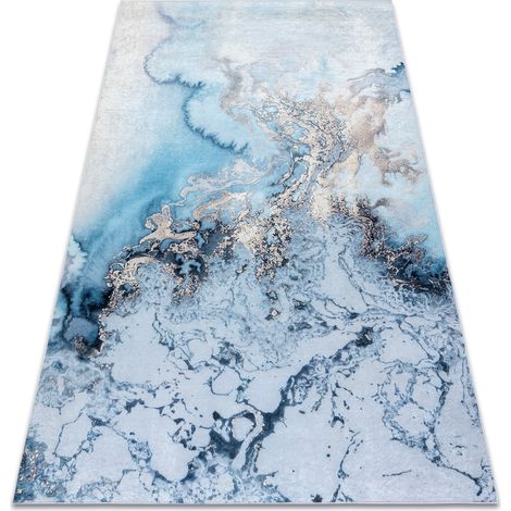 ANDRE 2248 washing carpet Marble anti-slip - blue blue 120x170 cm