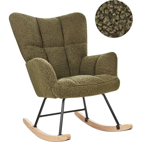 Rocking Chair OULU Boucle Dark Green