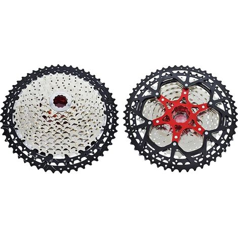 Piñón libre para bicicleta de montaña, aleación de aluminio ultraligera, compatible con múltiples velocidades, 12s 52t plateado (1/2)