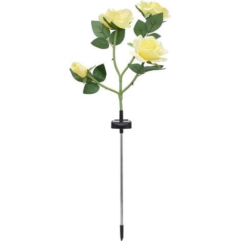 Solaire Rose Light 4 Head IP65 tanche Décoratif LED Fleur Paysage Lampe pour Jardin Cour (Lumière de Couleur Jaune LED) (1/5)