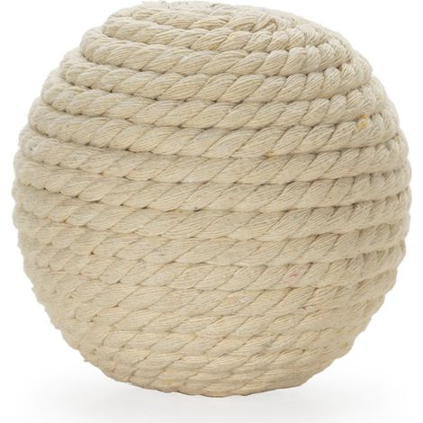 Figure décorative blanche en corde de coton élégante et tendance - Blanc naturel coton tressé