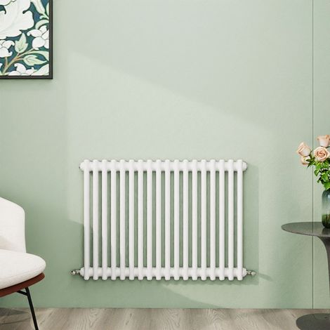 AICA 600x830mm White Horizontal Traditional Radiator Cast Iron 2 Column Heating UK