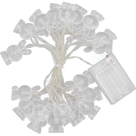 Guirlande lumineuse LED étanche en forme de lapin creux 3D, décoration féérique pour Noël à la maison (1/5)