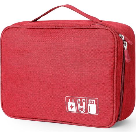 Sac Câble Multifonctionnel Sac de Voyage Universel Électronique Cable Management Cubes pour Tablette, Disque Dur Externe, Chargeur, Adaptateurs, Cartes Mémoire, Câbles USB