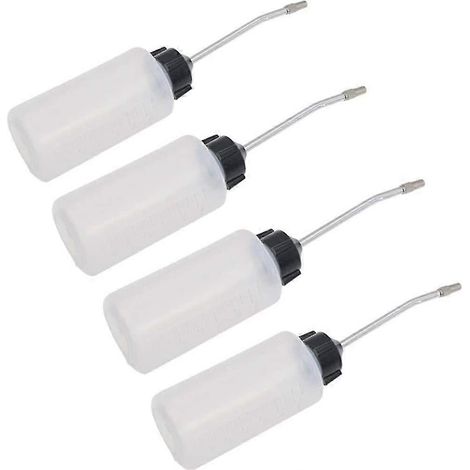Lot de 4 huiliers pour machines à coudre, distributeur d'huile de 120 ml avec bec long et coudé (1/4)