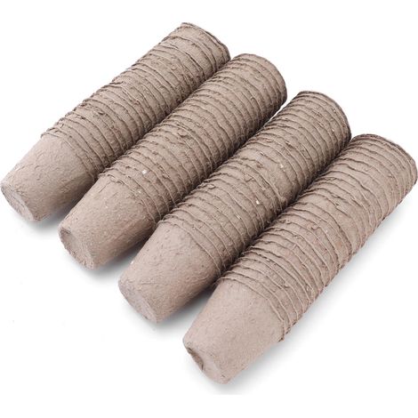 Lot de 100 pots en papier de tourbe de 6 cm, ronds et biodégradables, pour semis et jardin. (1/5)