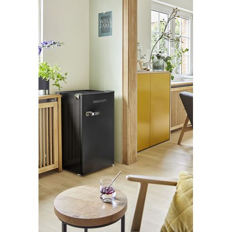 Kühlschrank Kältefach freistehend Retro Rico 83 cm 92 Liter Schwarz Respekta