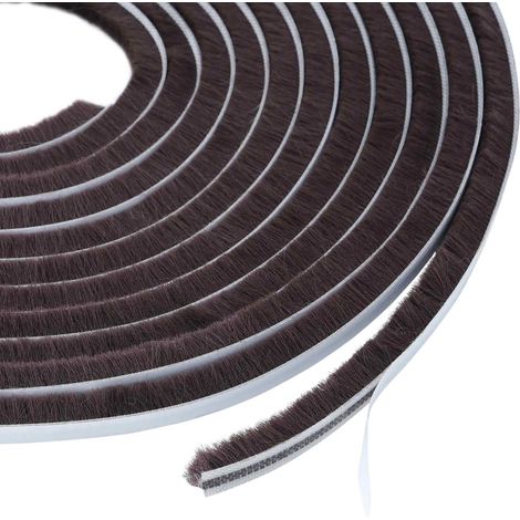 Burlete de cepillo autoadhesivo 10 m PP Marrón vidaXL (1/5)